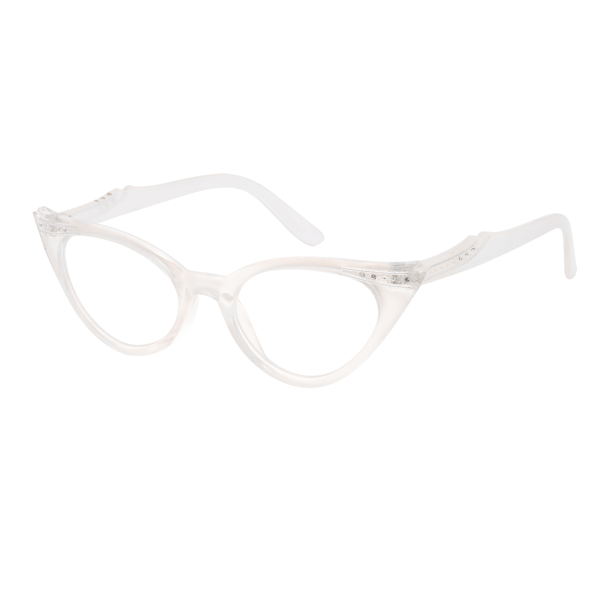 Darcey - Cat-eye White Reading Glasses for Women