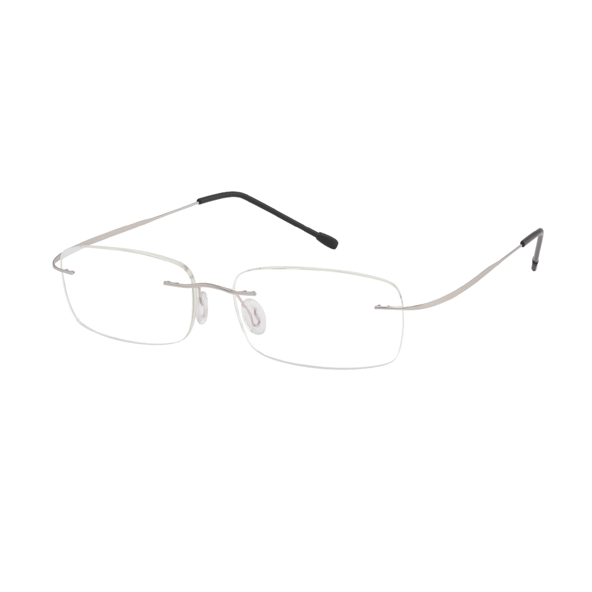 Morrow - Rectangle Silver Reading Glasses for Men