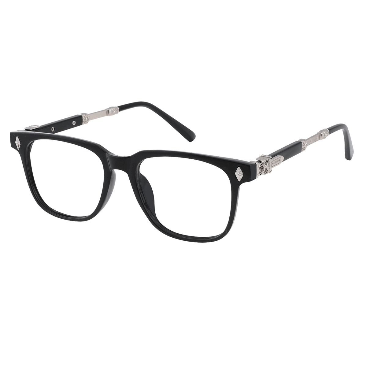 Telos - Square Black-silver Reading Glasses for Men