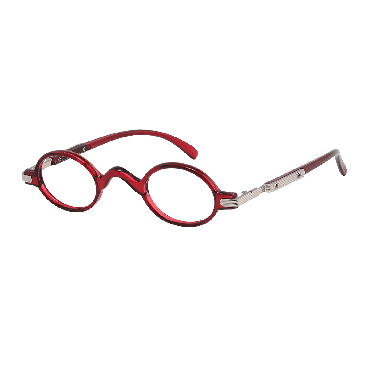 Dodona - Round Transparent-Red Reading Glasses for Men & Women