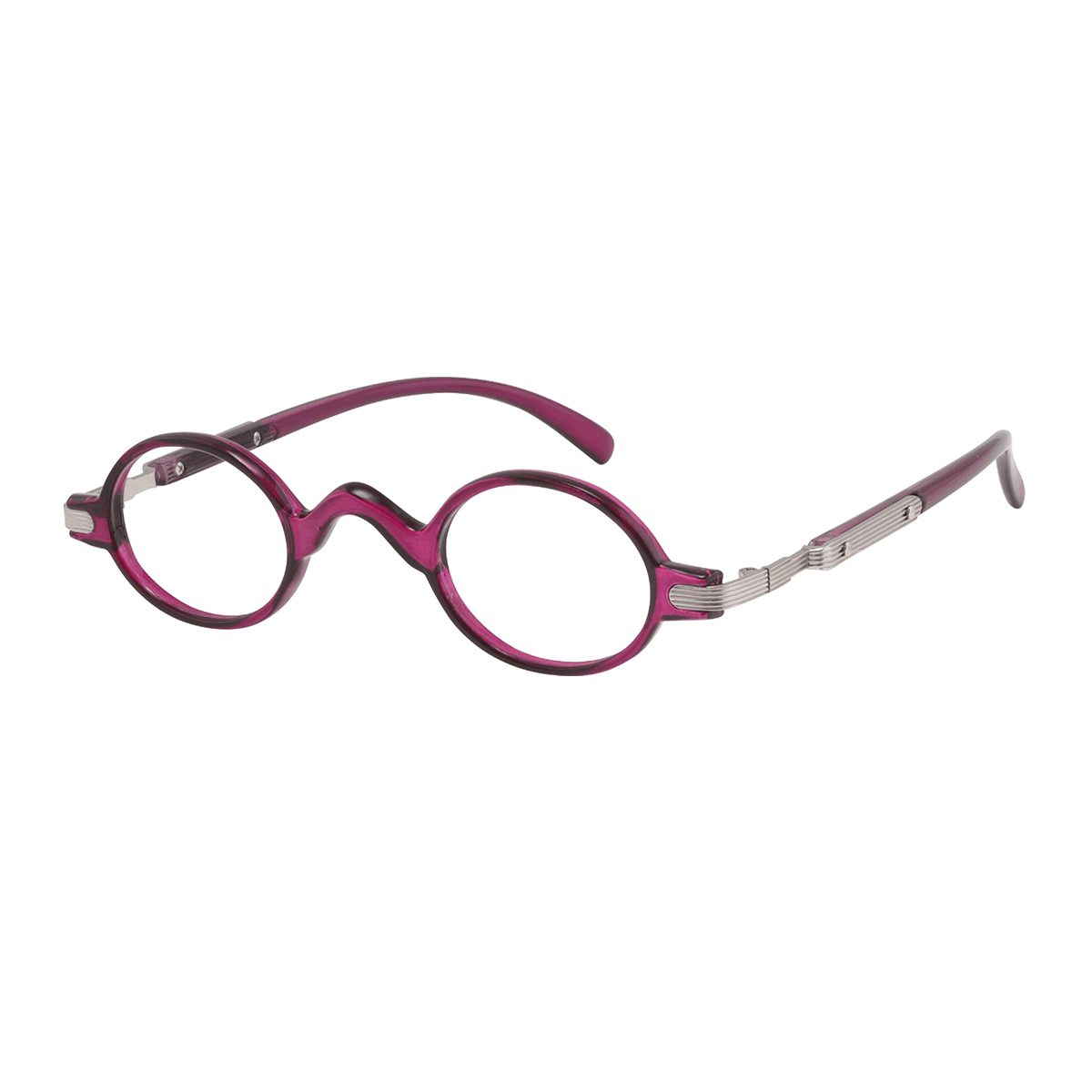 Dodona - Round Transparent-Purple Reading Glasses for Men & Women