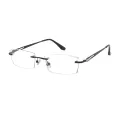 Alcock - Rectangle Gunmetal Reading Glasses for Men & Women