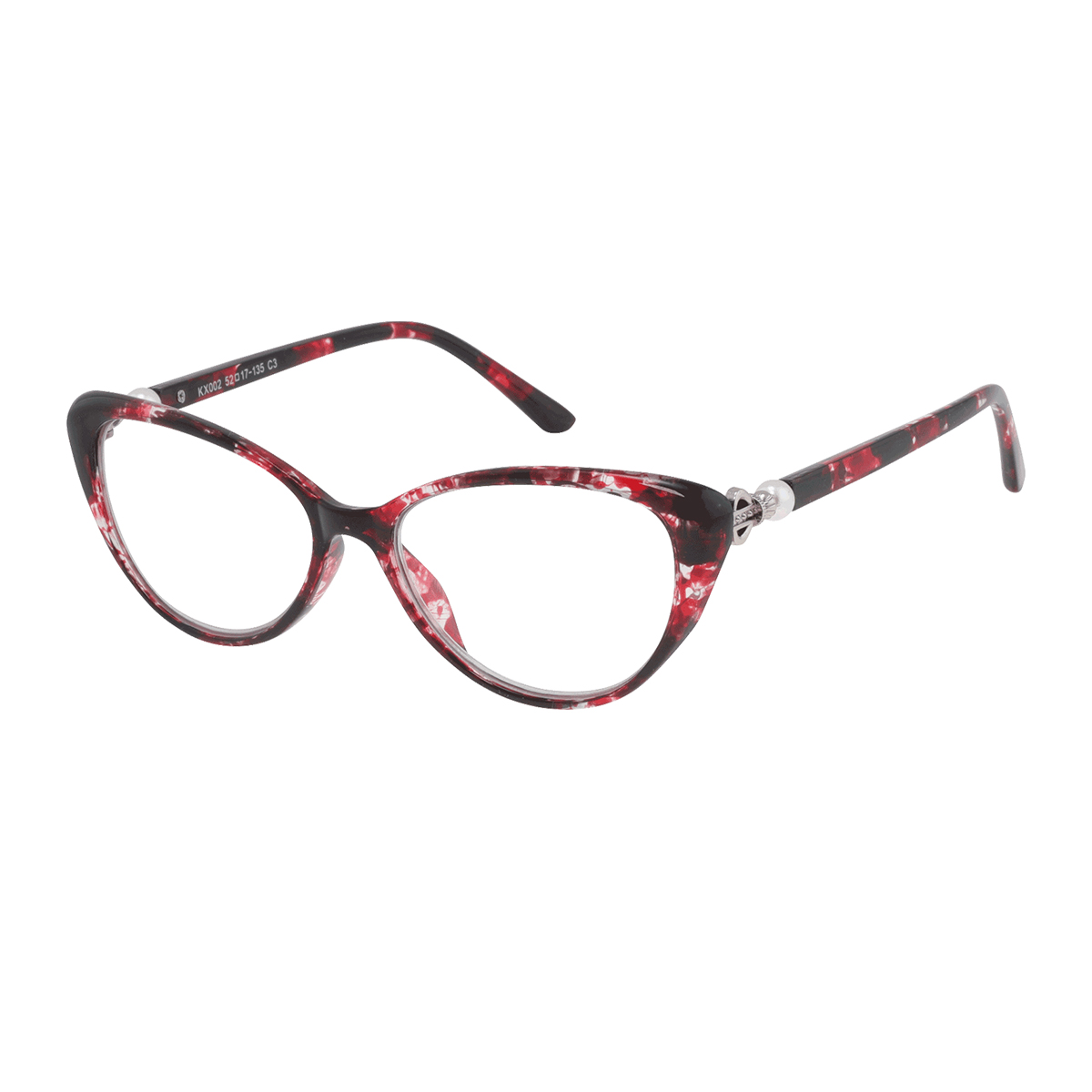 Lydia - Cat-eye Red-Black Reading Glasses for Women