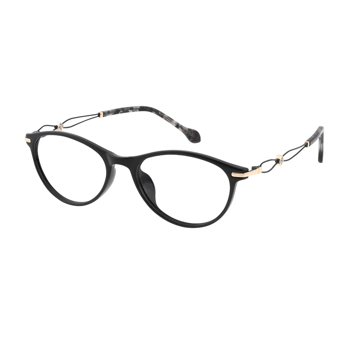 Fashion Oval Black Reading Glasses for Women
