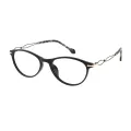 Aileen - Oval Transparent pink Reading Glasses for Women