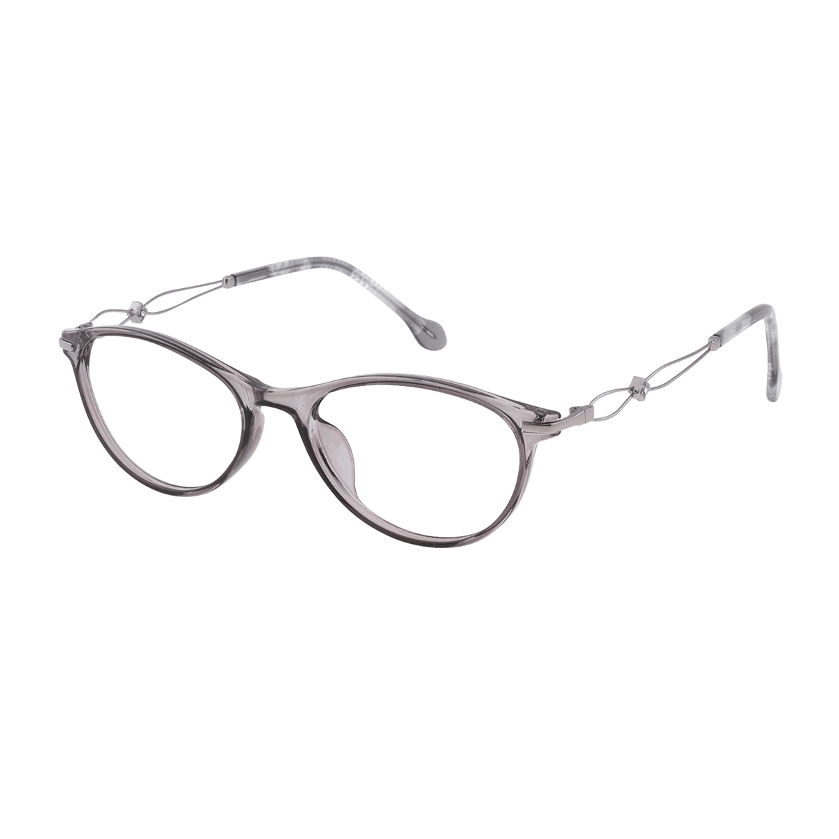 Aileen - Oval Transparent grey Reading Glasses for Women