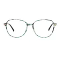 Carnea - Cat-eye Green-Black Reading Glasses for Women