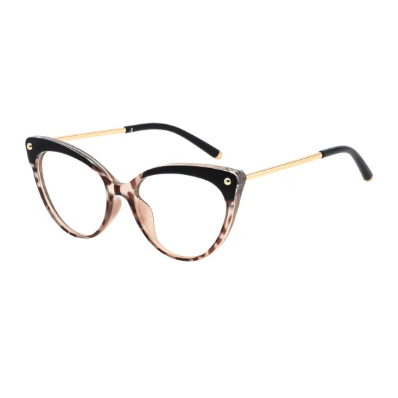 cat-eye black-demi reading glasses