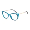 Anthele - Cat-eye Brown-Khaki Reading Glasses for Women