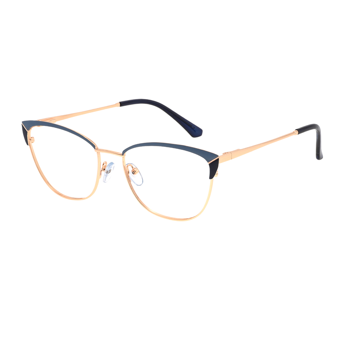 Carolyn - Browline Blue-gold Reading Glasses for Women