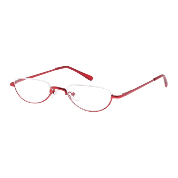 oval red reading glasses