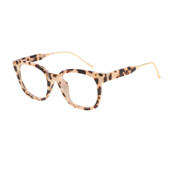 square leopard-print reading glasses