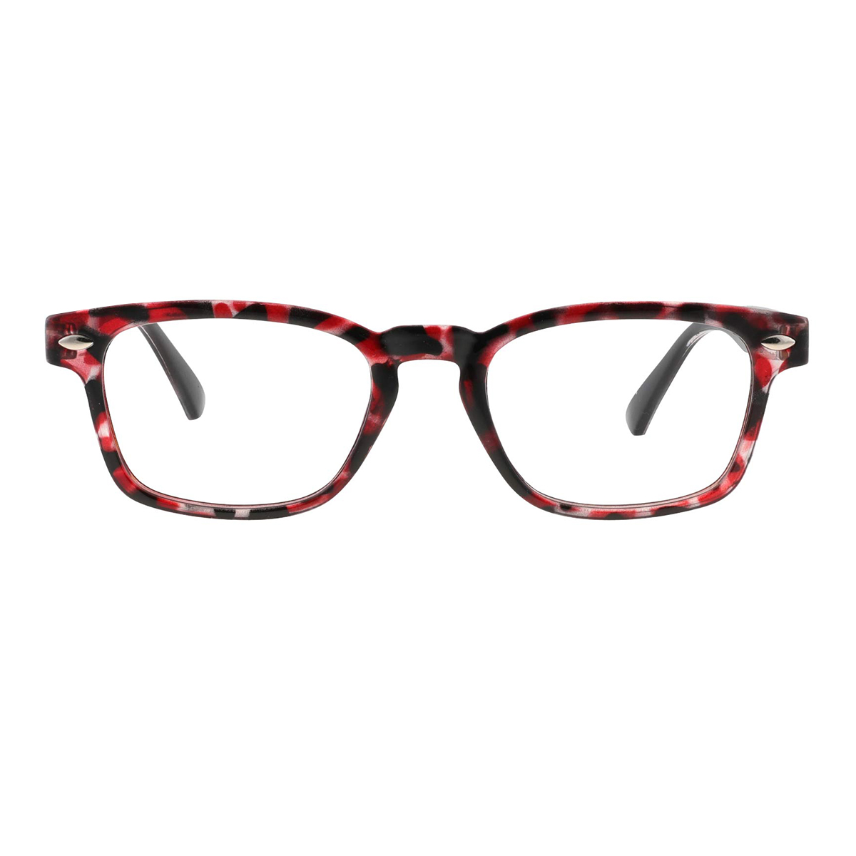 square red-demi reading-glasses