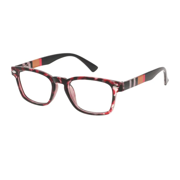 square red-demi reading glasses