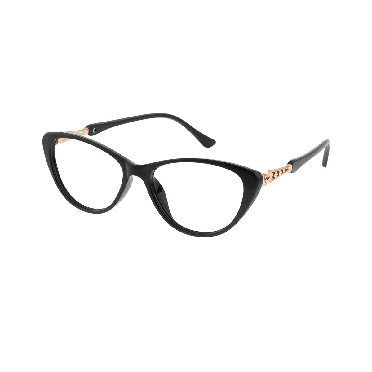 Catherine - Cat-eye Black-Gold Reading Glasses for Women