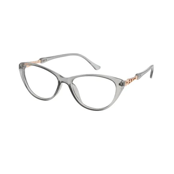 cat-eye gray-gold reading glasses