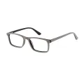Alns - Rectangle Black-Gray Reading Glasses for Men & Women