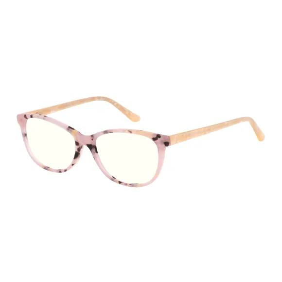 oval demi-pink reading glasses