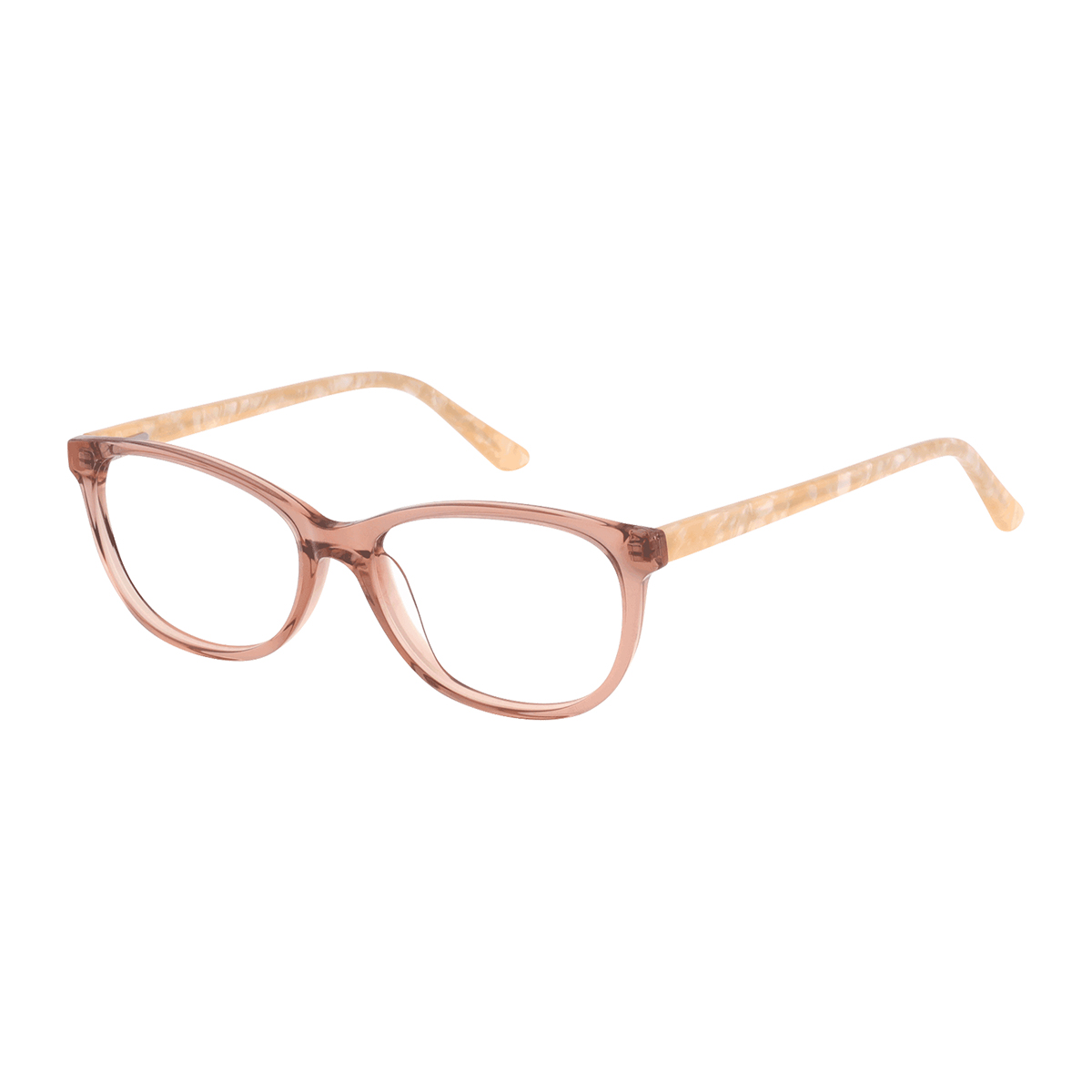 May - Oval Transparent-Orange Reading Glasses for Women