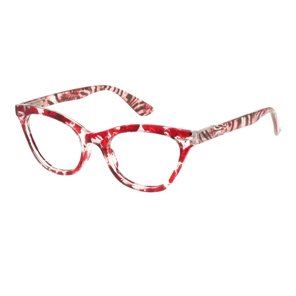 cat-eye red-demi reading glasses