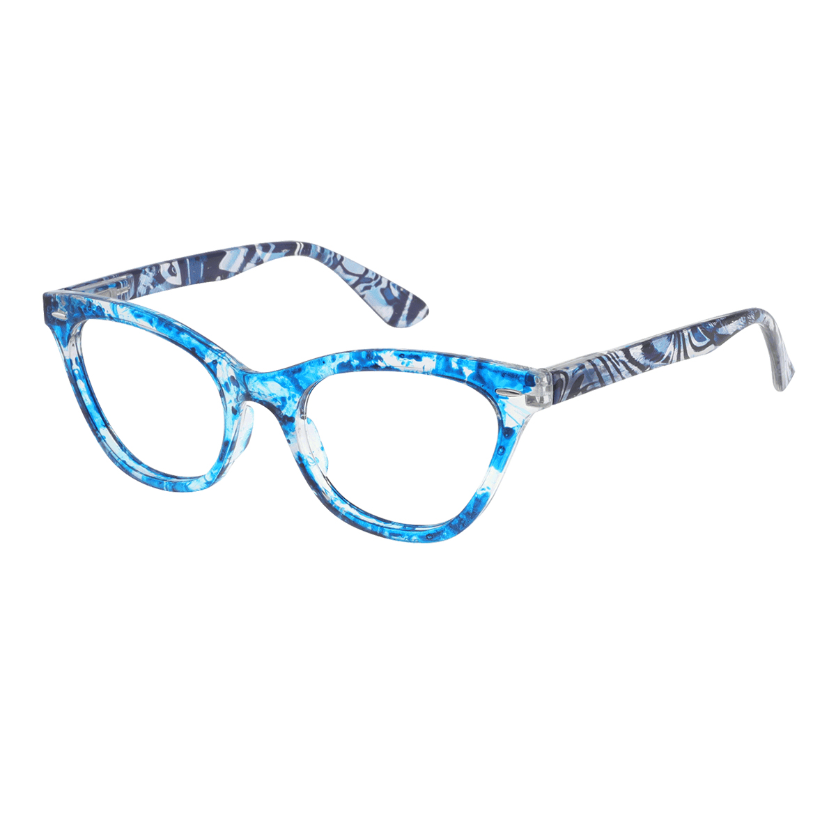 Dyme - Cat-eye Blue-Demi Reading Glasses for Women