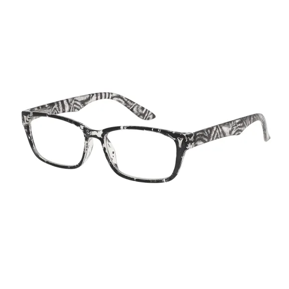 square black-demi reading glasses
