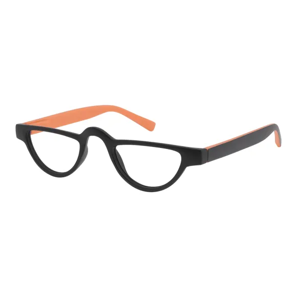 browline black-orange reading glasses