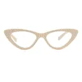 Cirta - Cat-eye Cream-Colored Reading Glasses for Women