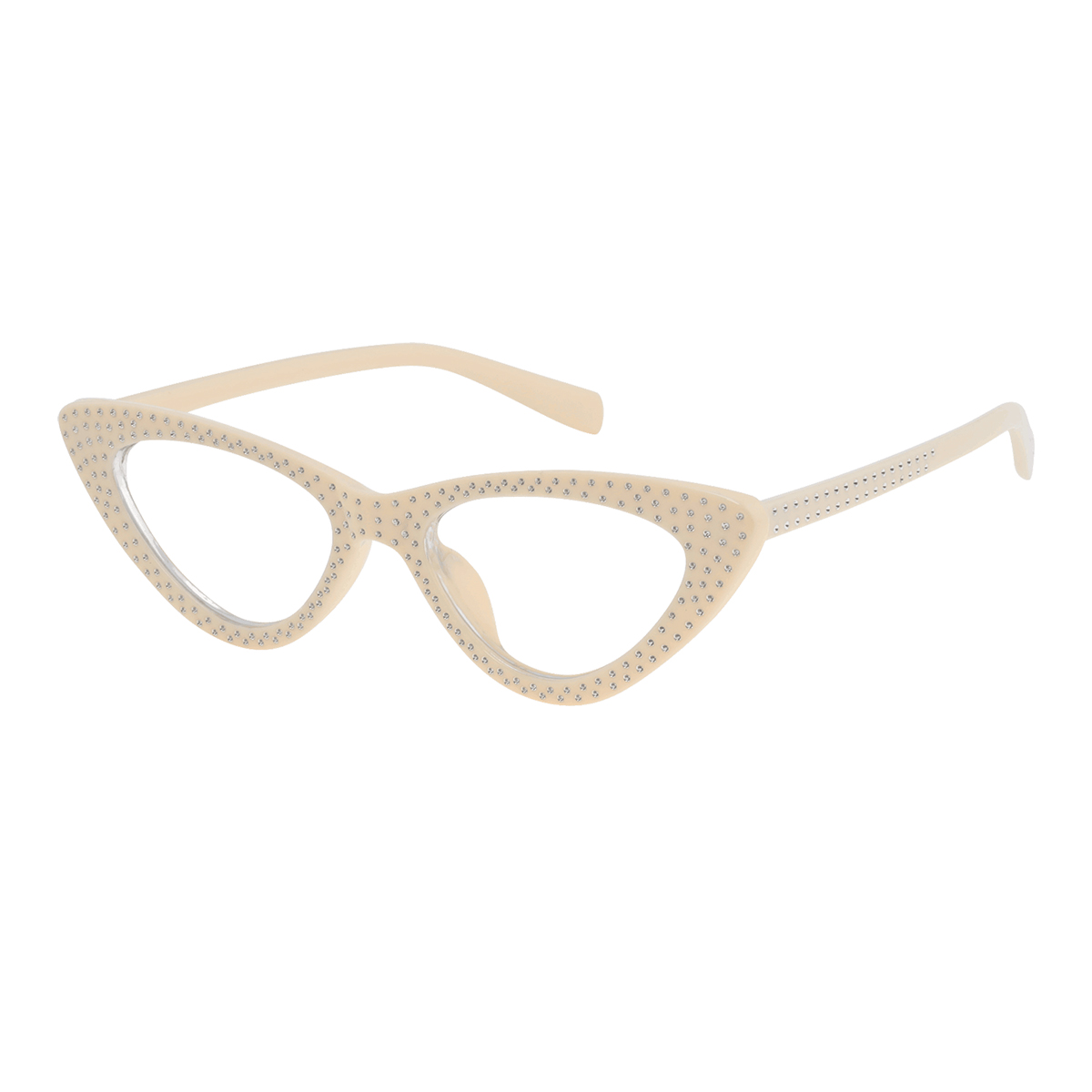 Cirta - Cat-eye Cream-Colored Reading Glasses for Women