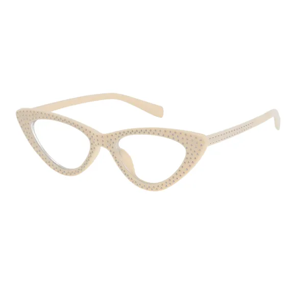 cat-eye cream-colored reading glasses