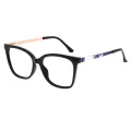 Tiryns - Square Transparent-purple Reading Glasses for Women