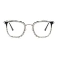 Selene - Square Black/silver Reading Glasses for Women