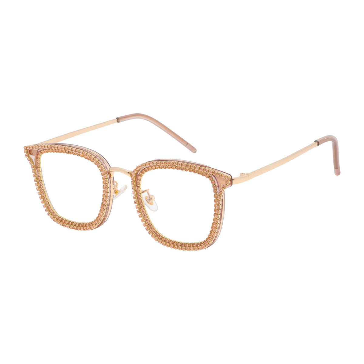 Selene - Square Gold Reading Glasses for Women