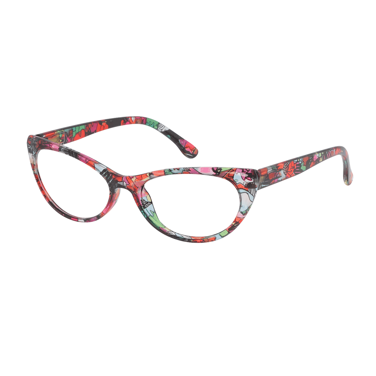 Ally - Cat-eye Red-Black Reading Glasses for Women