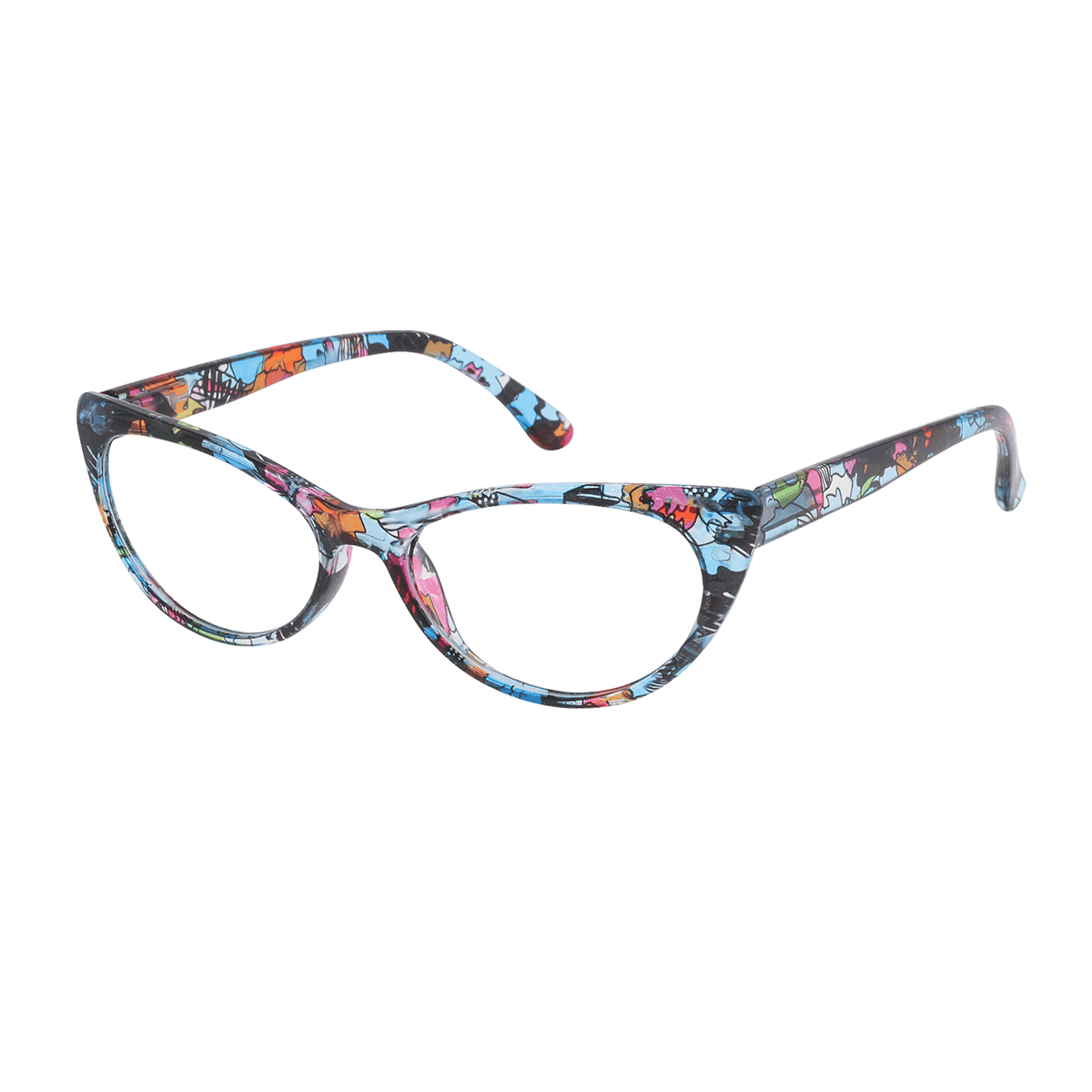 Ally - Cat-eye Black-Blue Reading Glasses for Women