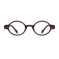 Hansel - Oval Dark-Red-Black Reading Glasses for Men & Women