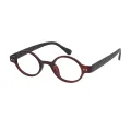Hansel - Oval Dark-Red-Black Reading Glasses for Men & Women