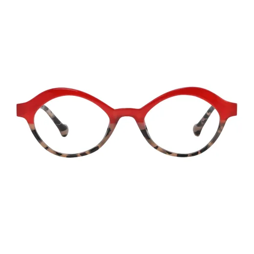 Candace - Oval Red-Demi Reading glasses for Women