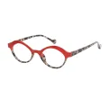 Candace - Oval Red-Demi Reading Glasses for Women
