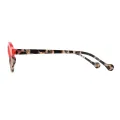 Candace - Oval Red-Demi Reading Glasses for Women