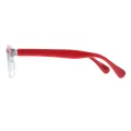 Delos - Browline Red-Transparent Reading Glasses for Men & Women