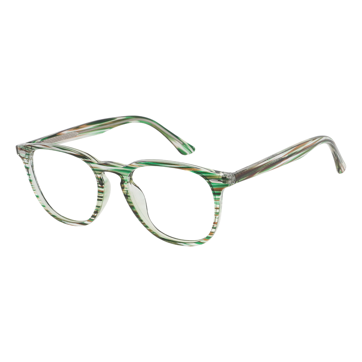 Nicolette - Square Green-Strip Reading Glasses for Men & Women