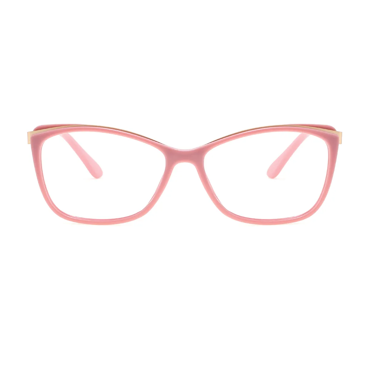 Fashion Rectangle Pink-gold  Reading Glasses for Women