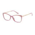 Gela - Rectangle Pink-gold Reading Glasses for Women