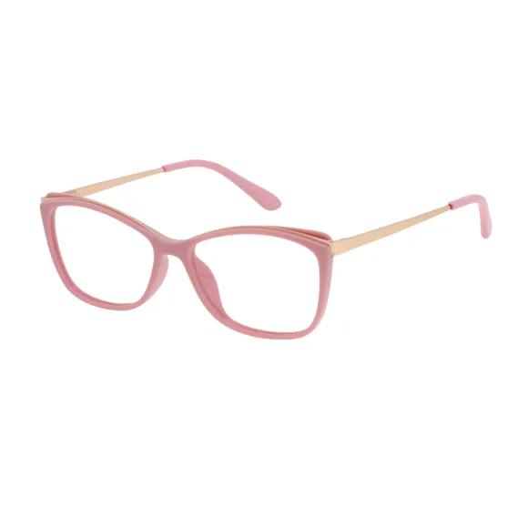 rectangle pink-gold reading glasses