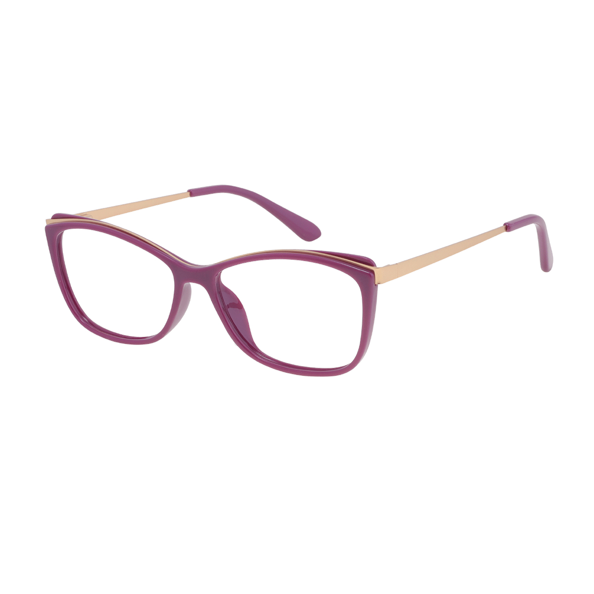 Gela - Rectangle Purple-gold Reading Glasses for Women