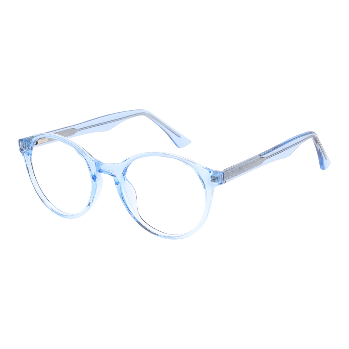 Delium - Round Blue Reading Glasses for Women