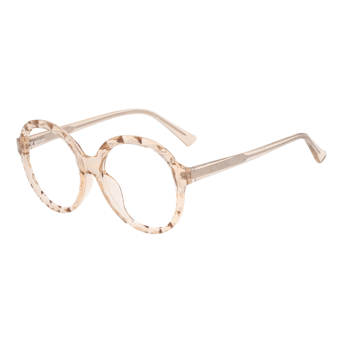 Euphrosyne - Round Transparent-Tawny Reading Glasses for Women