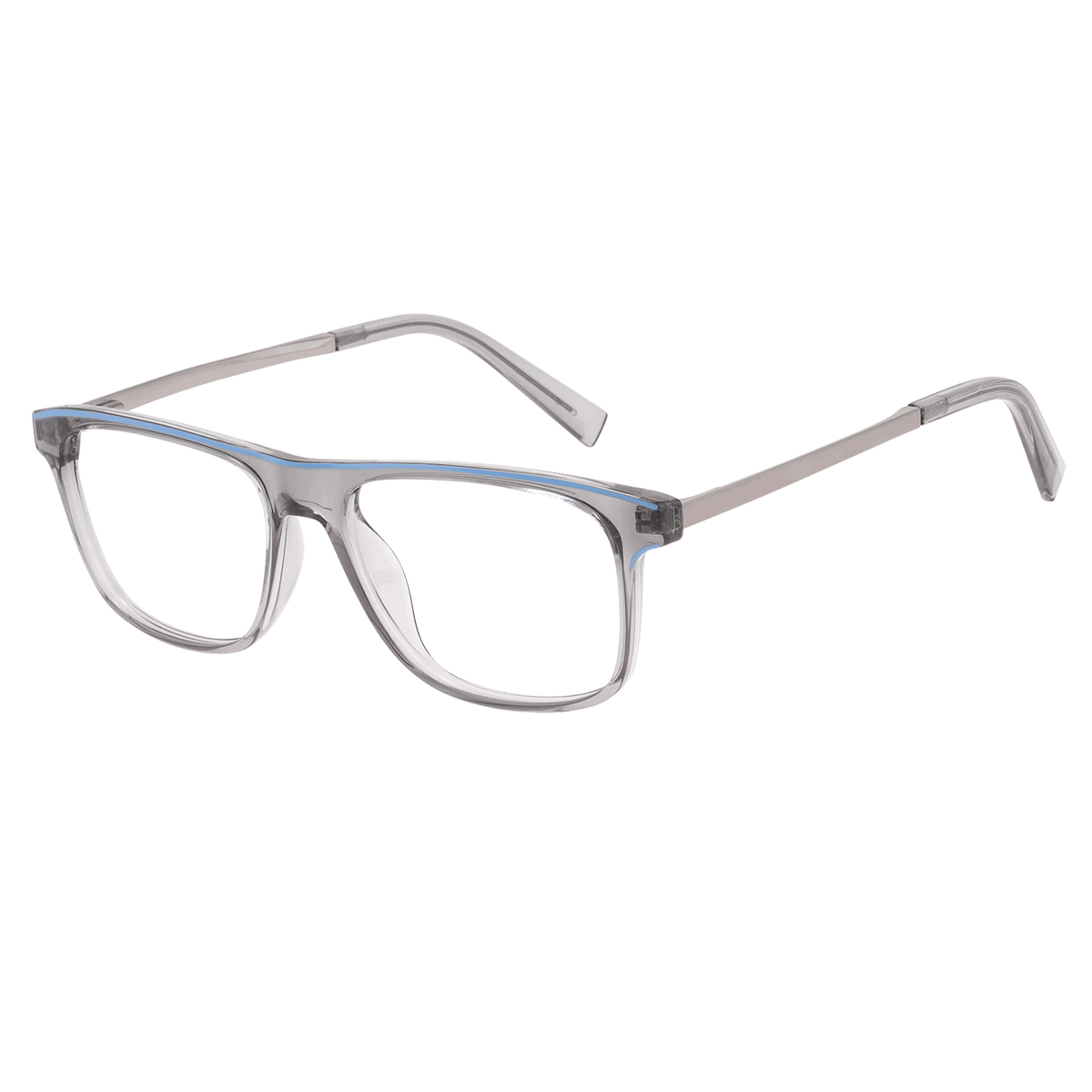 Avery - Rectangle Transparent-Gray Reading Glasses for Men & Women