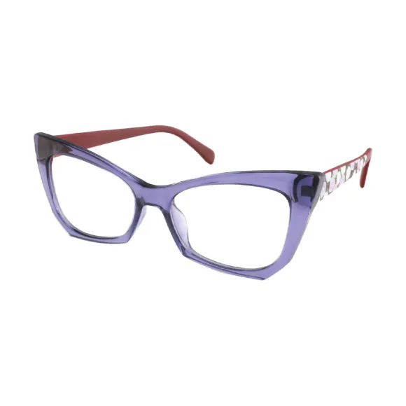 cat-eye purple reading glasses